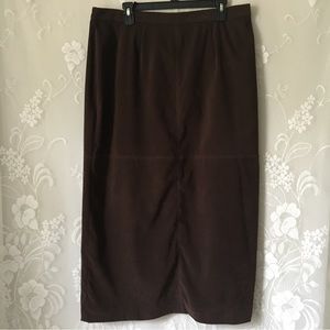 Westbound 11 Brown Faux Velour Vintage-Inspired Maxi Skirt